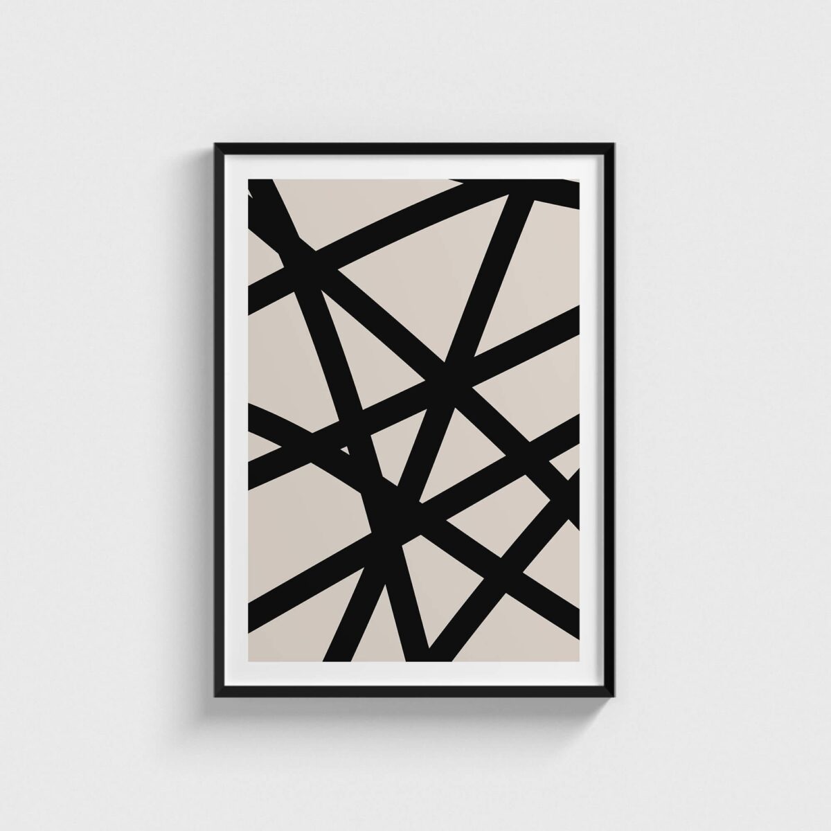 Black 3 geometrik posteri, siyah çerçeveli tablo