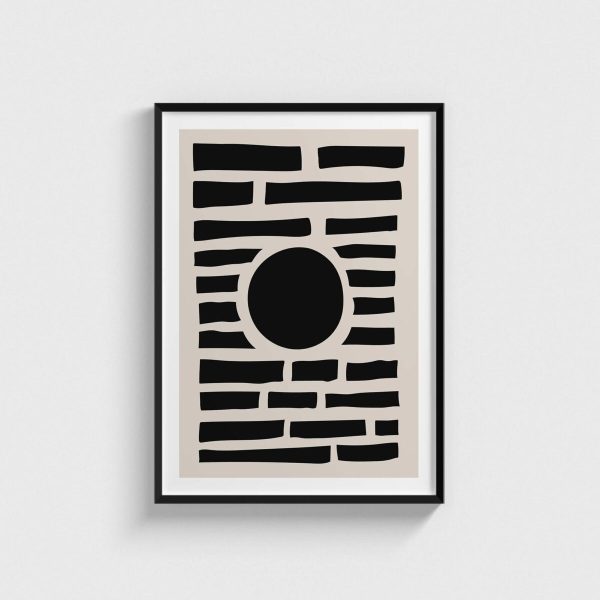 Black 4 geometrik posteri, siyah çerçeveli tablo