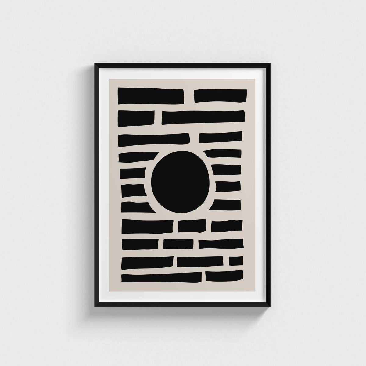 Black 4 geometrik posteri, siyah çerçeveli tablo
