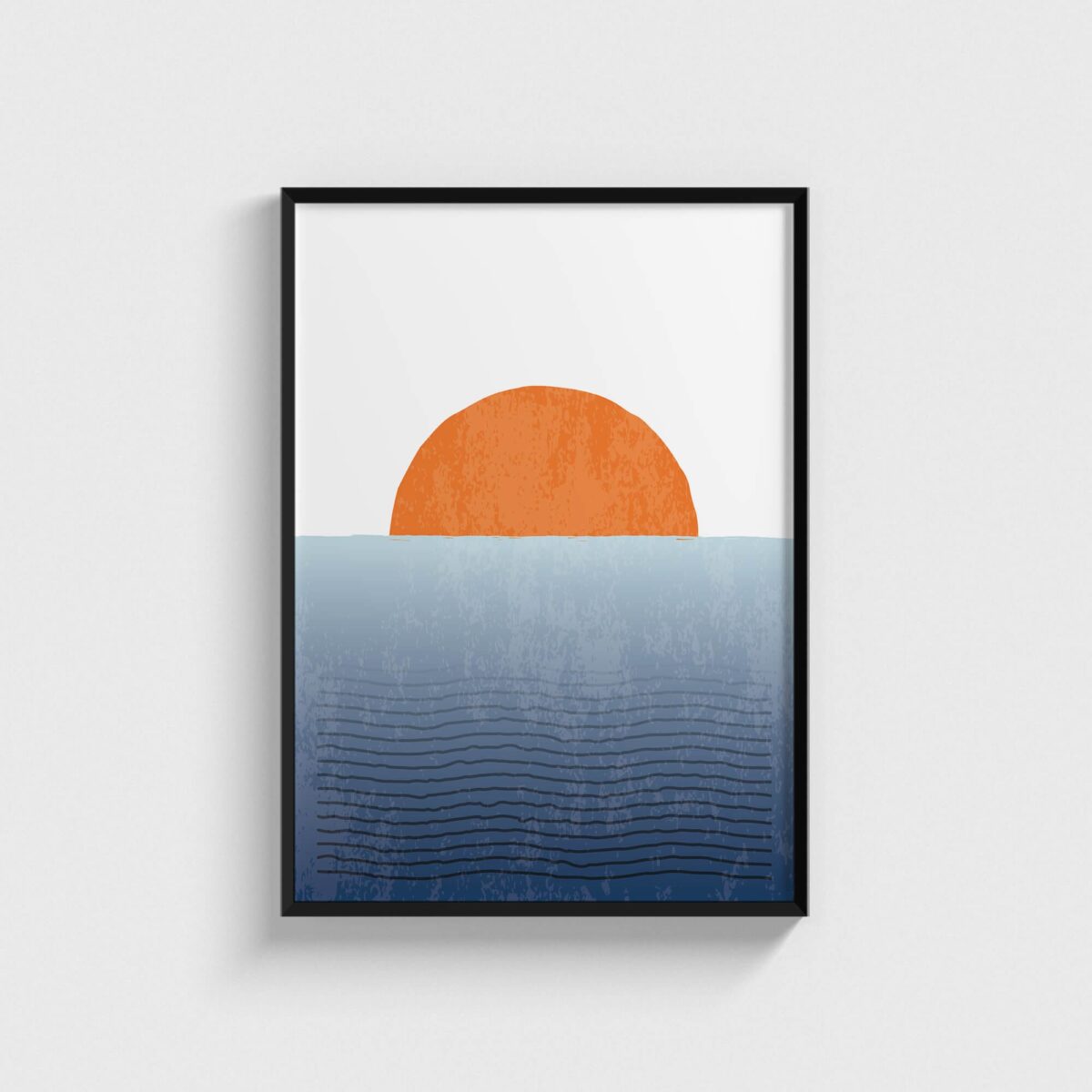 Sea And Sun 1 modern posteri, siyah çerçeveli tablo