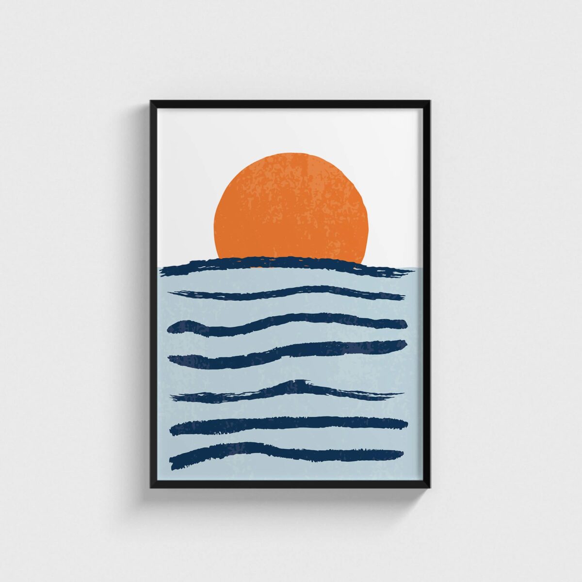 Sea And Sun 2 modern posteri, siyah çerçeveli tablo