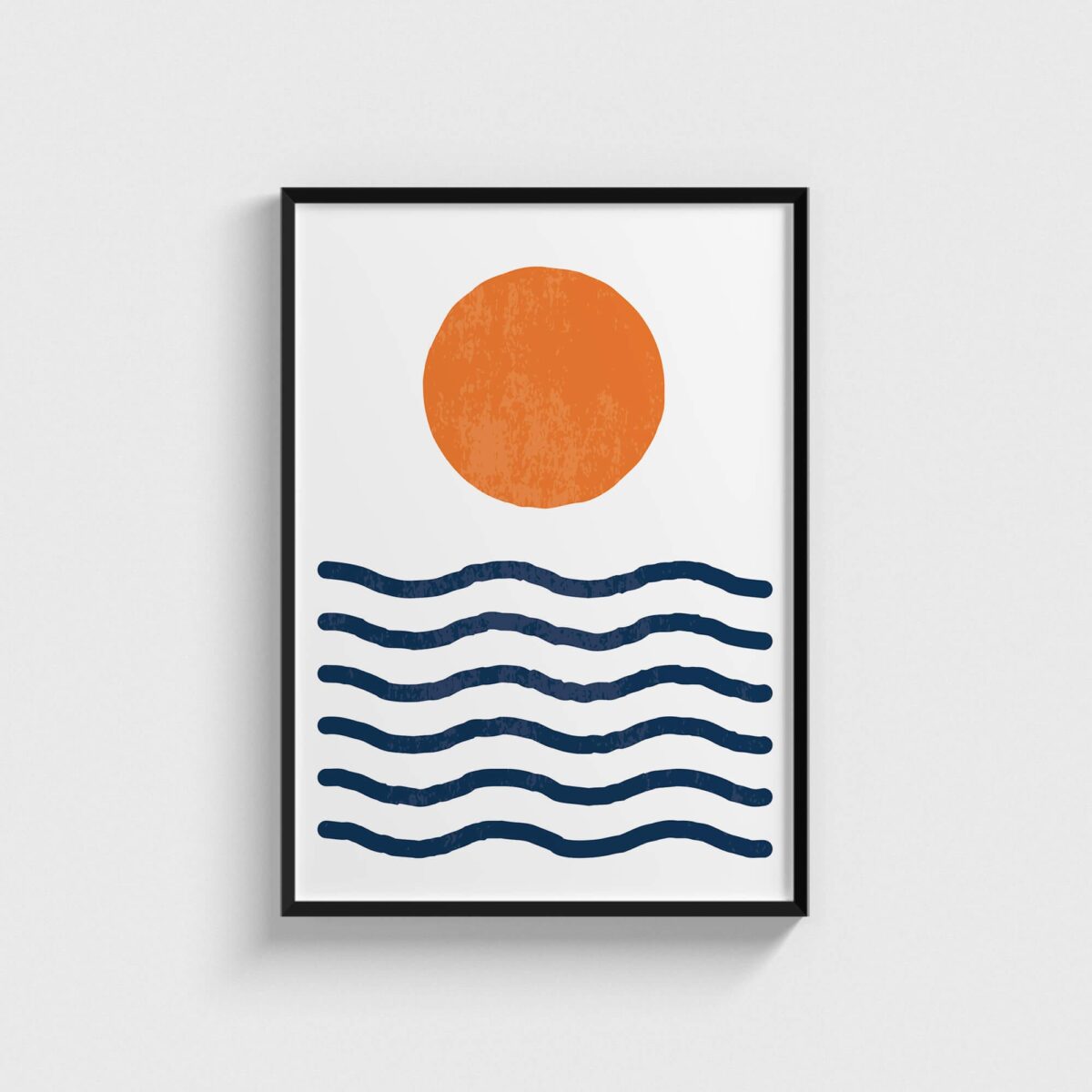 Sea And Sun 3 modern posteri, siyah çerçeveli tablo