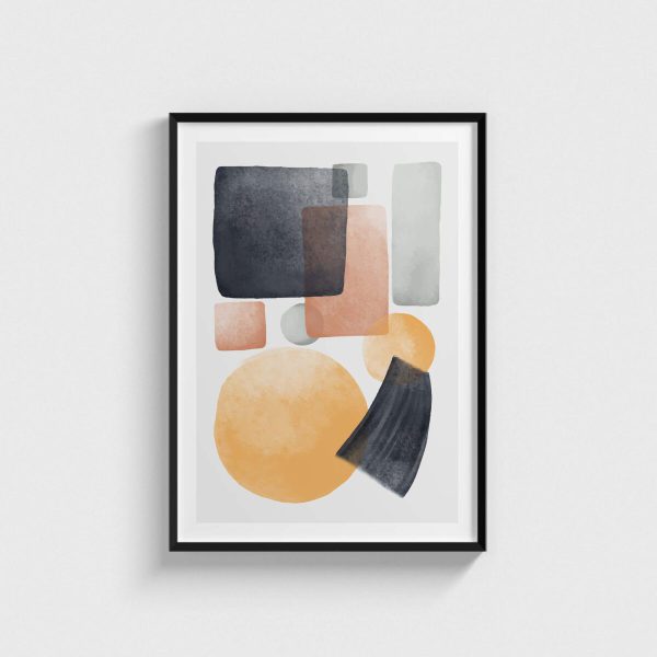 Combination 1 soyut posteri, siyah çerçeveli tablo