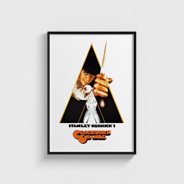 A Clockwork Orange film posteri, siyah çerçeveli tablo