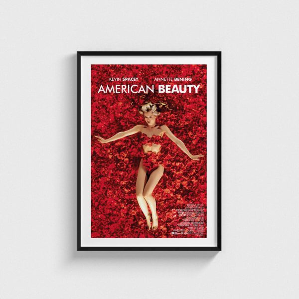 American Beauty film posteri, siyah çerçeveli tablo