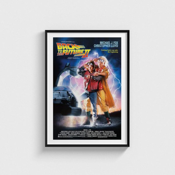 Back to the Future Part II film posteri, siyah çerçeveli tablo
