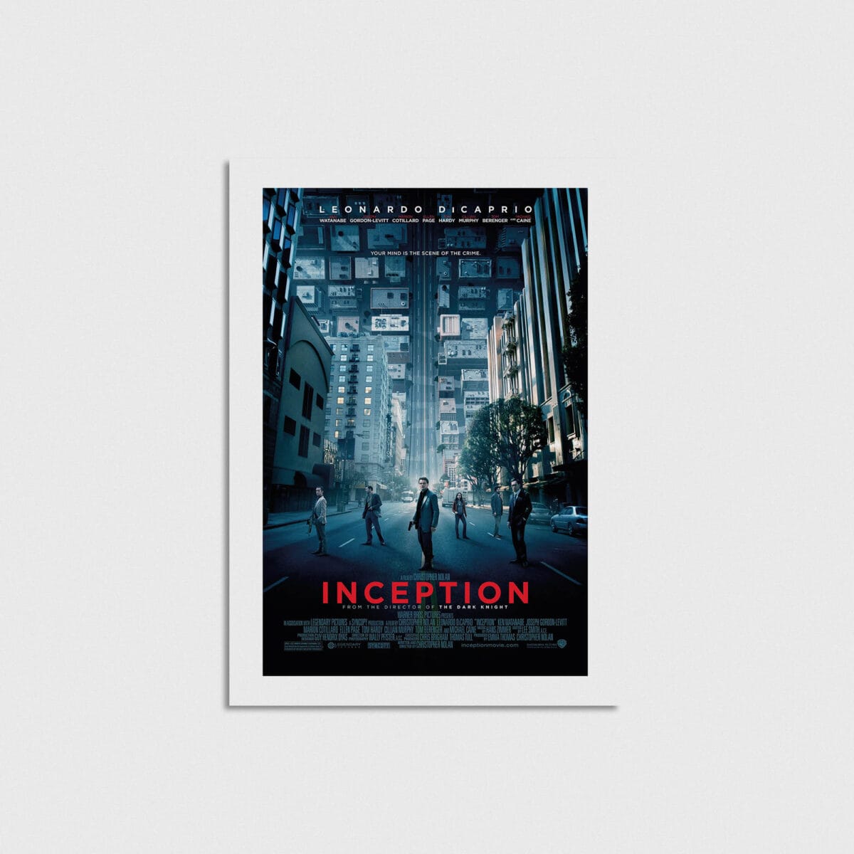 Inception film posteri, sokak tasarımı, çerçevesiz poster