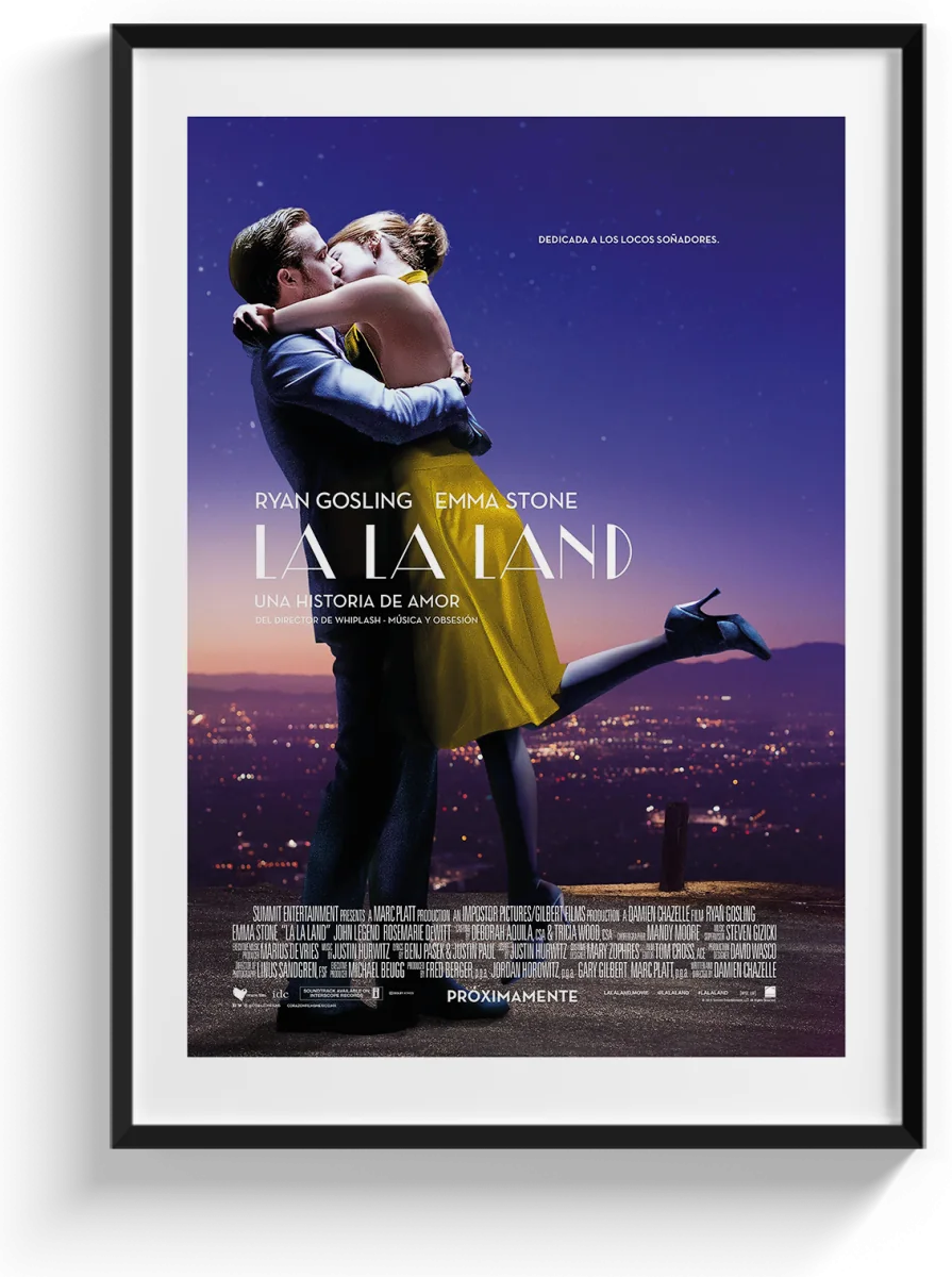 La La Land (2016) Film Posteri – Romantik Tasarım – siyah çerçeveli
