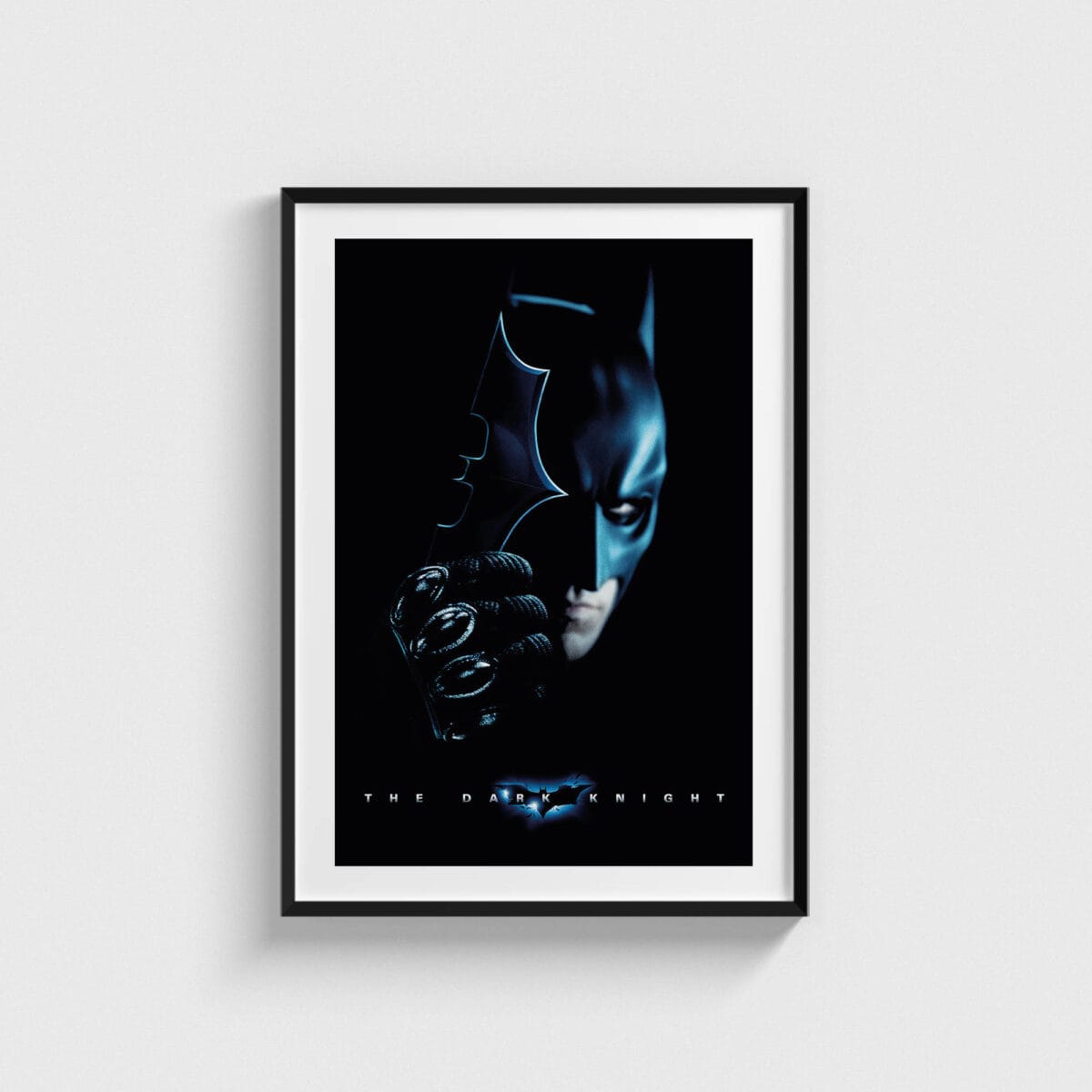The Dark Knight film posteri, batman tasarımı, siyah çerçeveli tablo