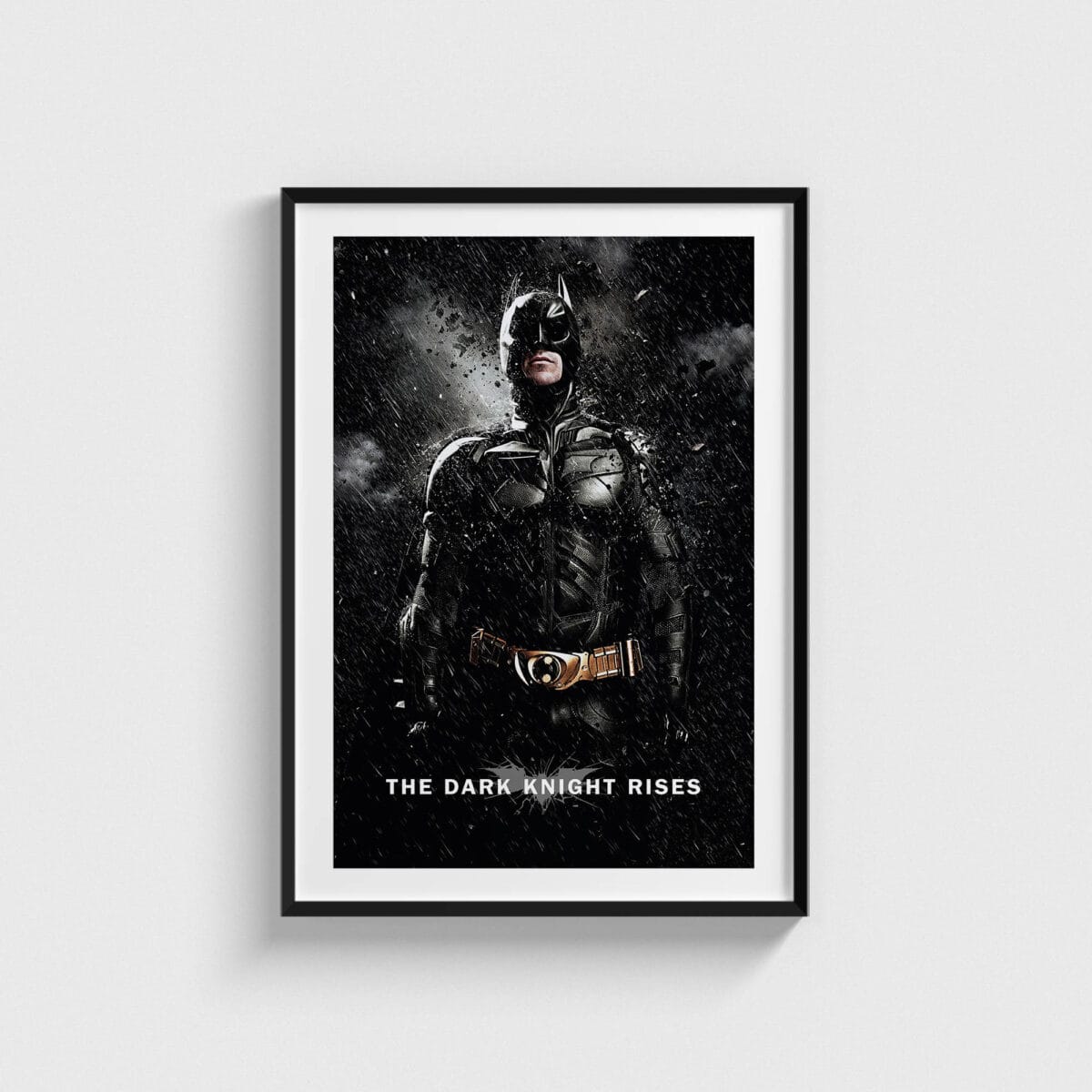 The Dark Knight Rises film posteri, batman tasarımı, siyah çerçeveli tablo