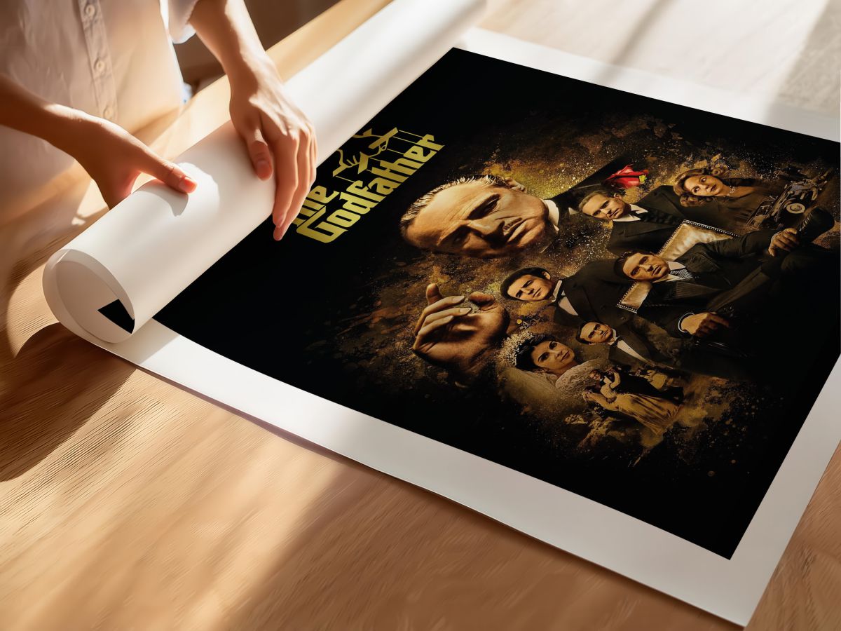 The Godfather (1972) Film Posteri – Kolaj Tasarımı, rulo yapılmış çerçevesiz poster