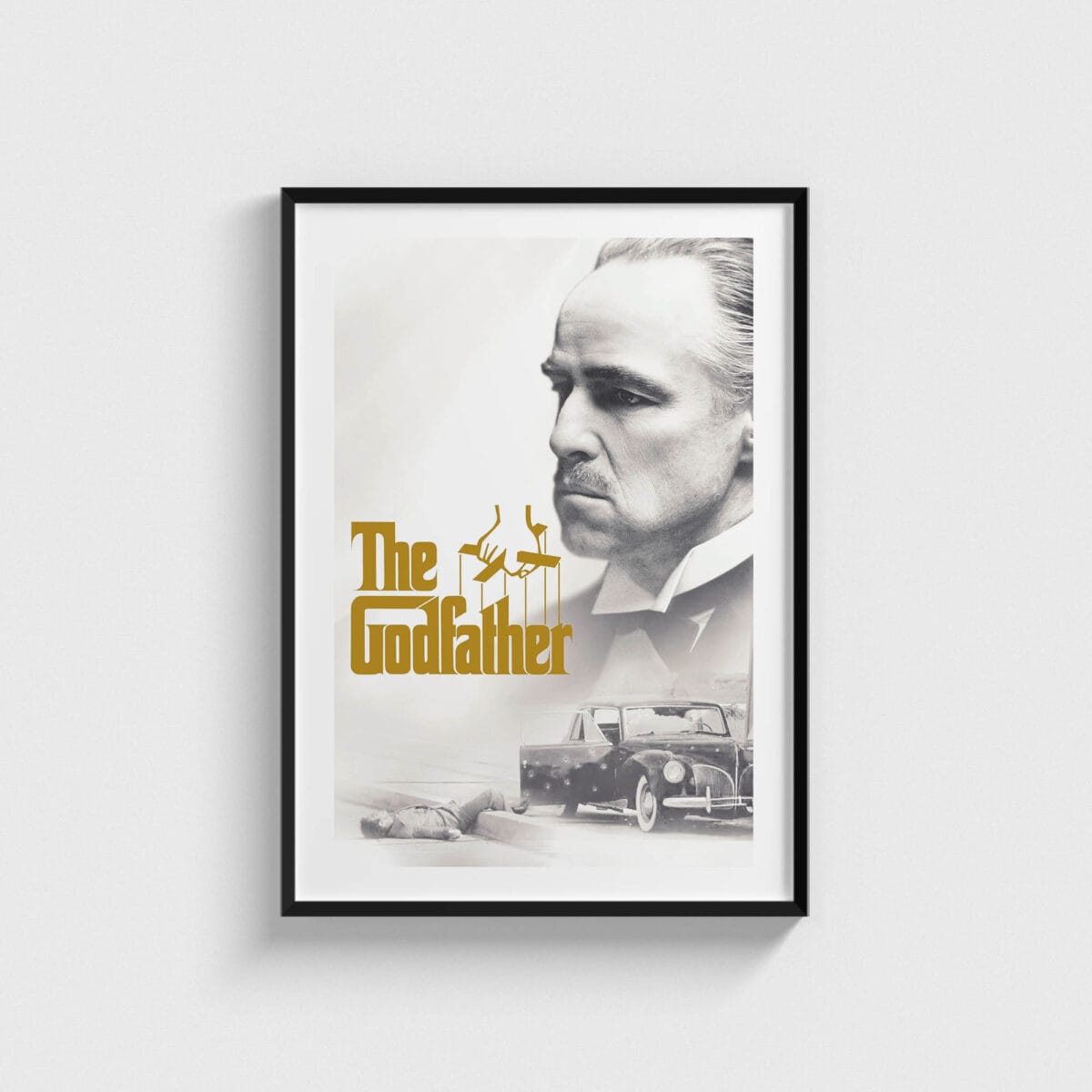 The Godfather film posteri, siyah çerçeveli tablo