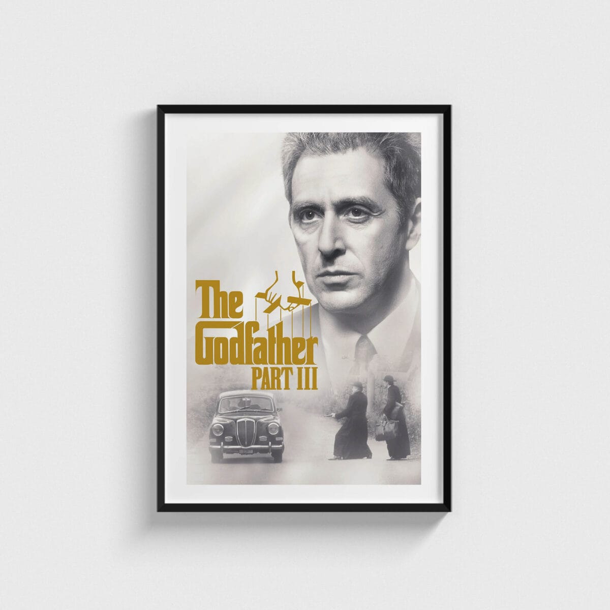 The Godfather Part III film posteri, siyah çerçeveli tablo