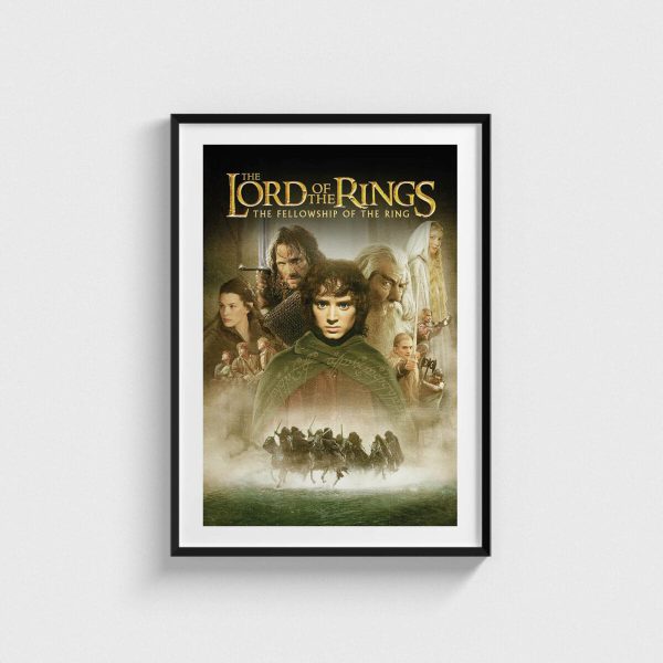 The Lord of the Rings: The Fellowship of the Ring film posteri, siyah çerçeveli tablo
