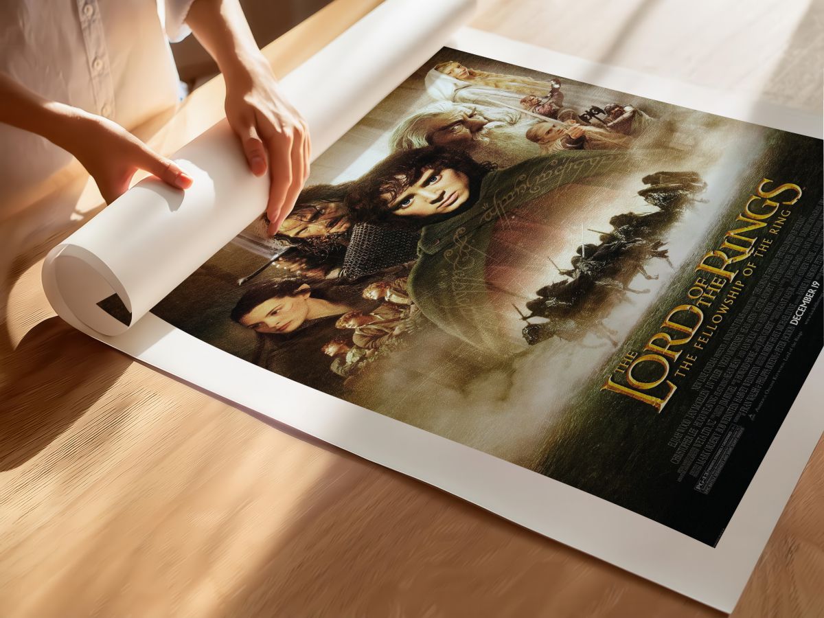 The Lord of the Rings: The Fellowship of the Ring (2001) Film Posteri – Klasik Afiş, rulo yapılmış çerçevesiz poster