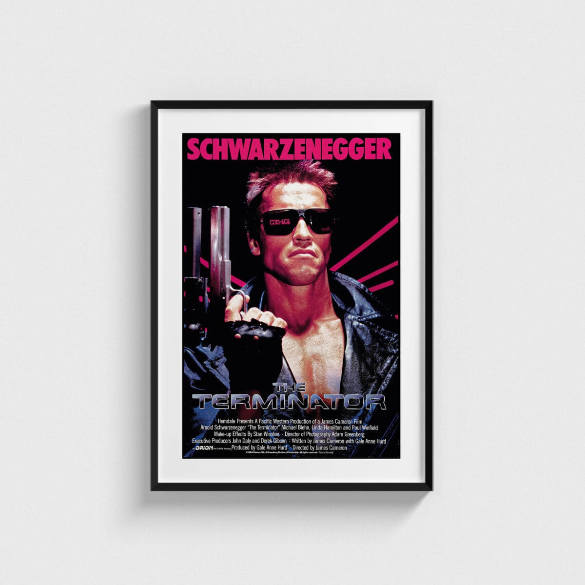 The Terminator film posteri, siyah çerçeveli tablo