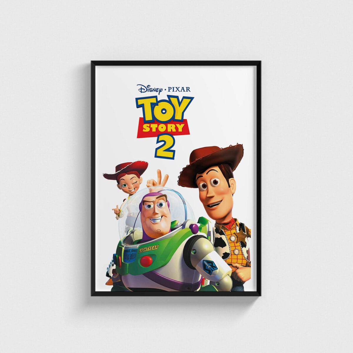 Toy Story 2 film posteri, siyah çerçeveli tablo