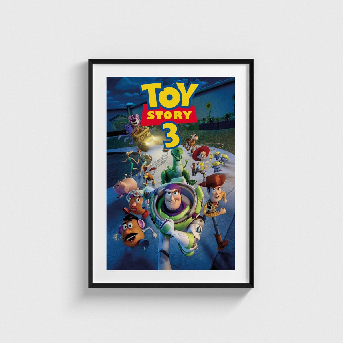 Toy Story 3 film posteri, siyah çerçeveli tablo