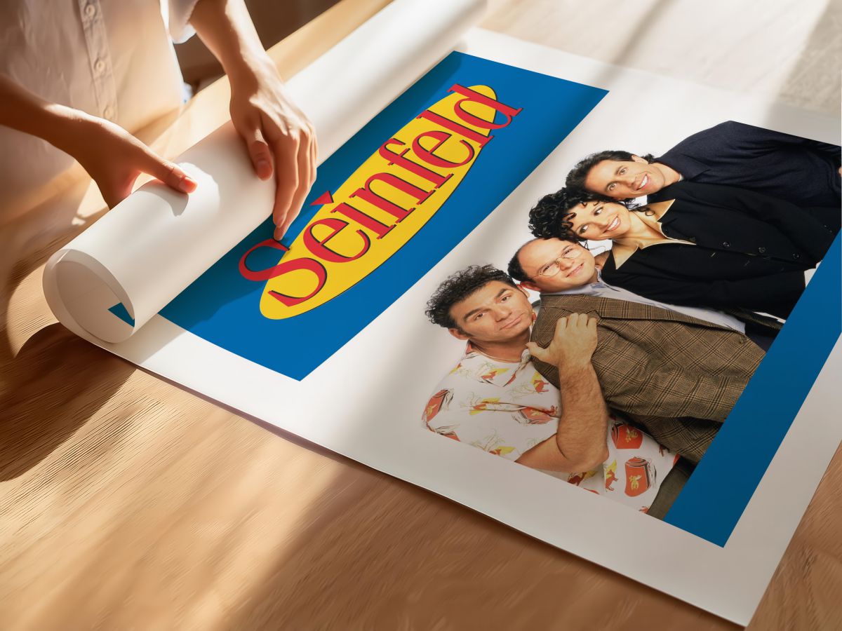 Seinfeld Dizi Posteri – Retro Tasarım, rulo yapılmış çerçevesiz poster