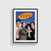 Seinfeld dizi posteri, mavi kadro tasarımı, siyah çerçeveli tablo