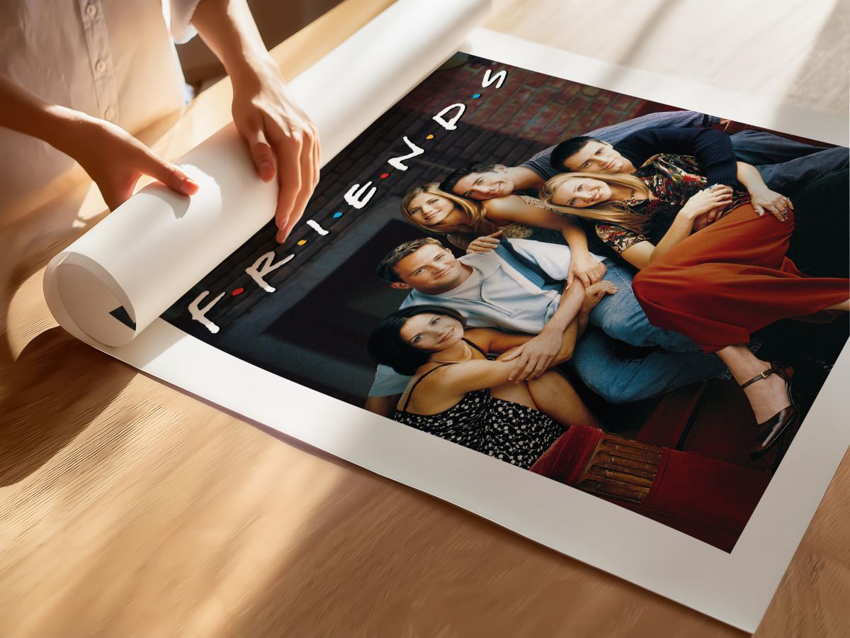 Friends Dizi Posteri – Kadro Tasarımı, rulo yapılmış çerçevesiz poster