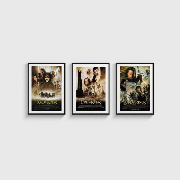 The Lord of the Rings Üçlü Poster Seti, siyah çerçeveli tablo seti