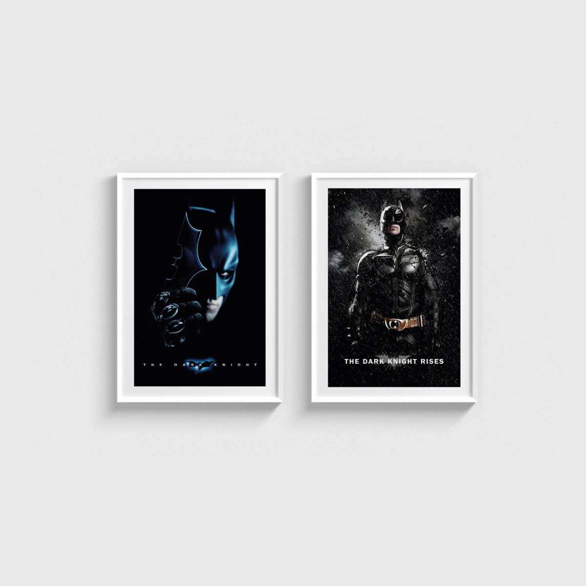 The Dark Knight Batman İkili Poster Seti, beyaz çerçeveli tablo seti