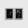 The Dark Knight Batman İkili Poster Seti, siyah çerçeveli tablo seti