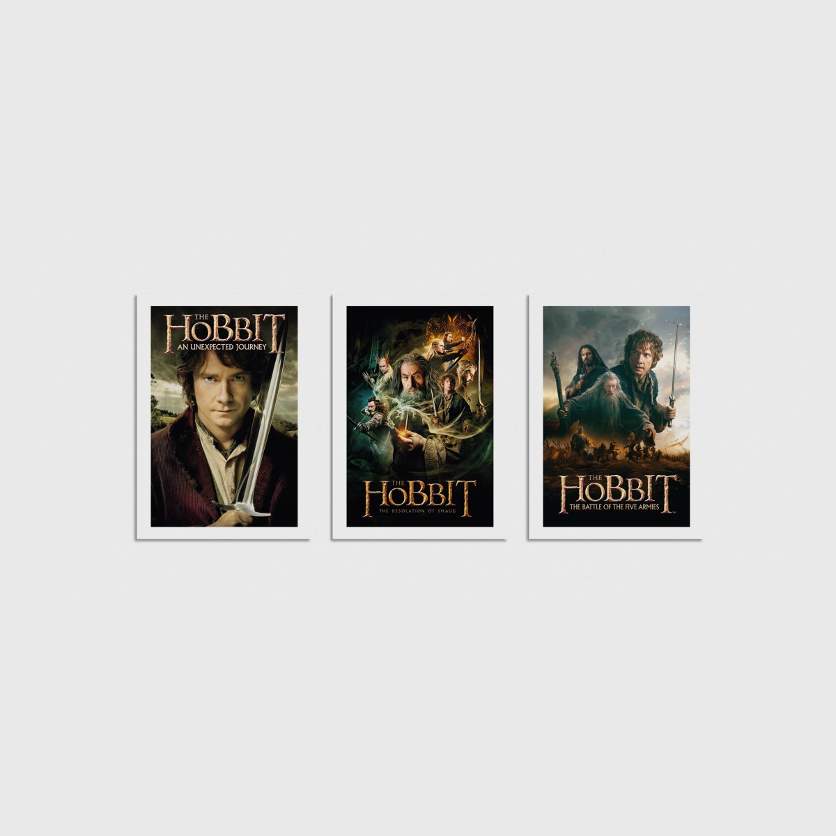 The Hobbit Üçlü Poster Seti, çerçevesiz poster seti
