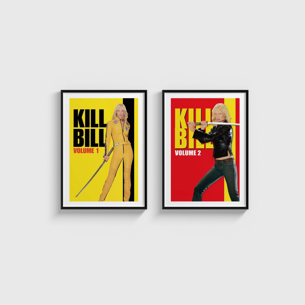 Kill Bill İkili Poster Seti, siyah çerçeveli tablo seti