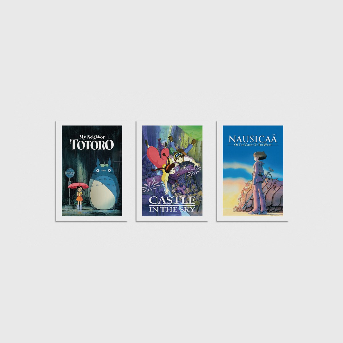 Studio Ghibli Üçlü Poster Seti, çerçevesiz poster seti