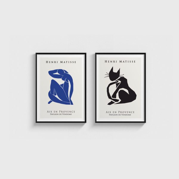 Henri Matisse İkili Poster Seti, siyah çerçeveli tablo seti