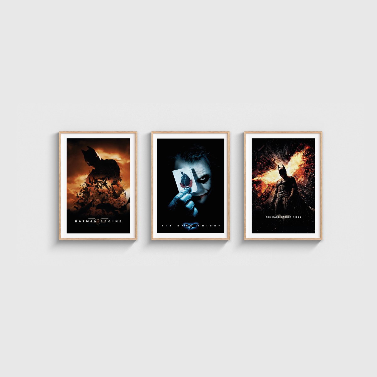 The Dark Knight Üçlü Poster Seti, ahşap çerçeveli tablo seti