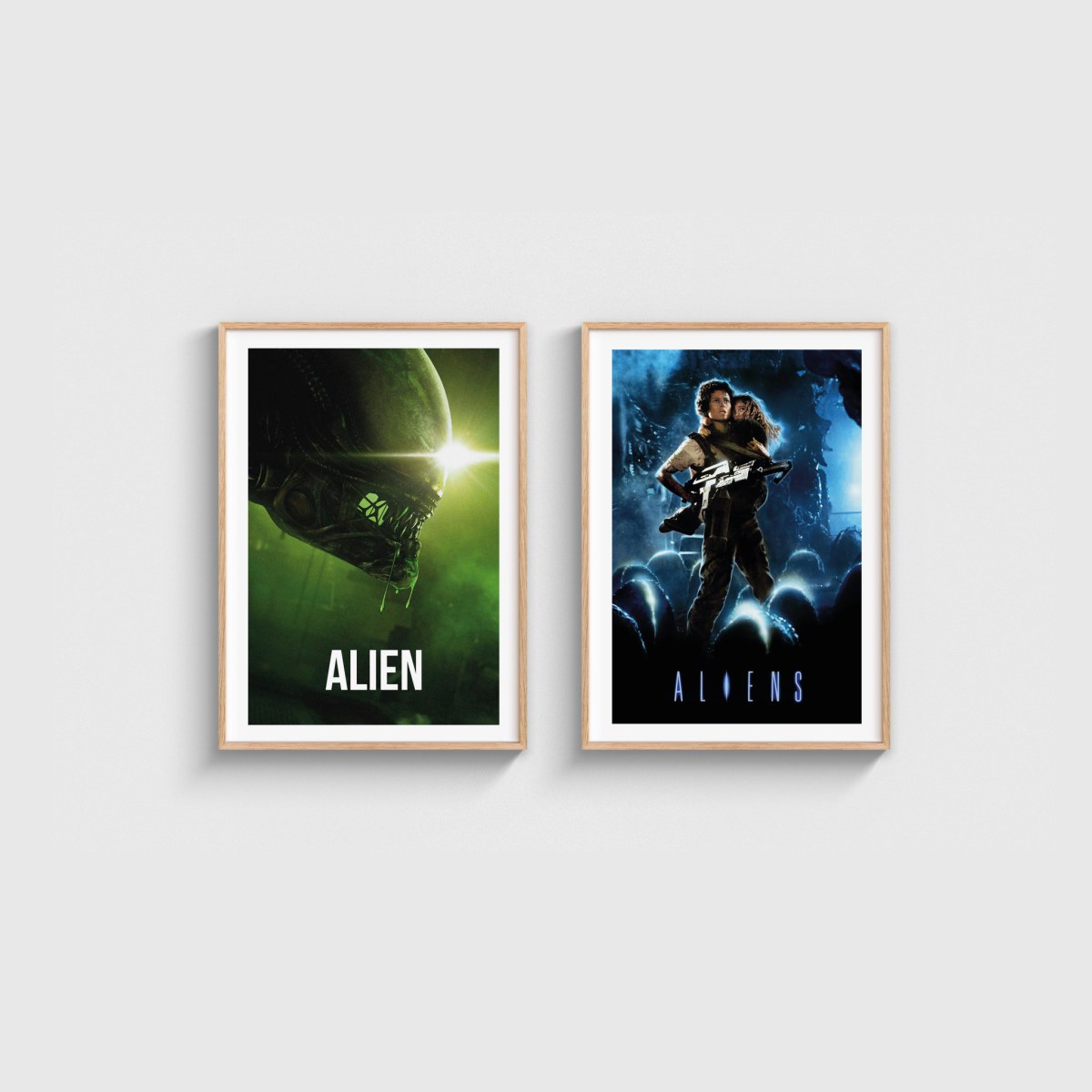 Alien İkili Poster Seti, ahşap çerçeveli tablo seti