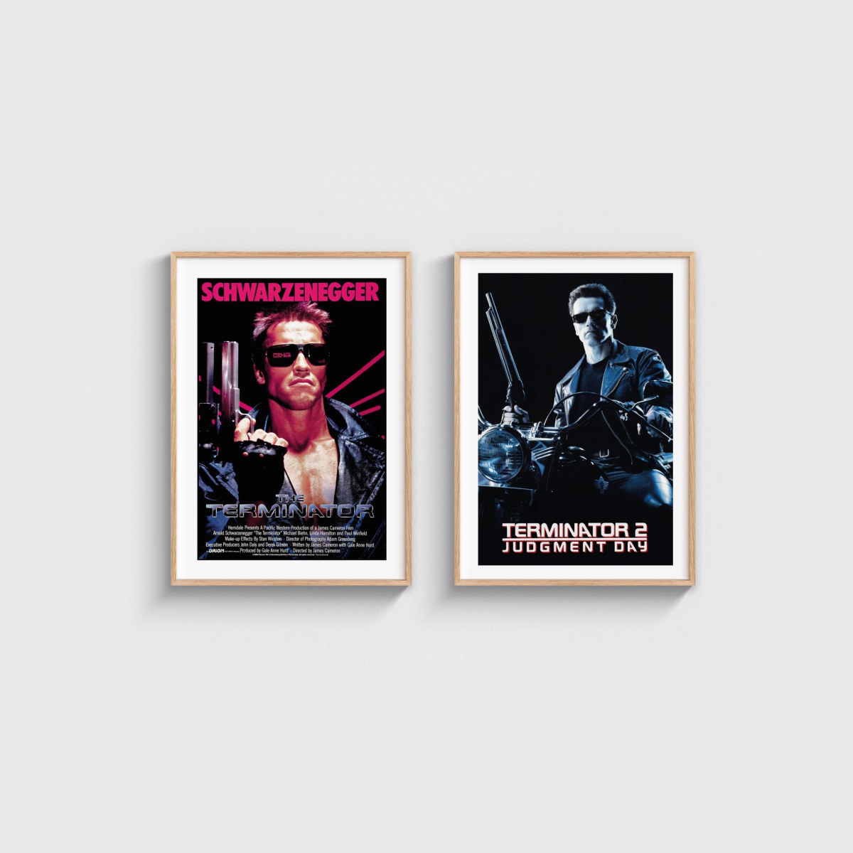 The Terminator İkili Poster Seti, ahşap çerçeveli tablo seti