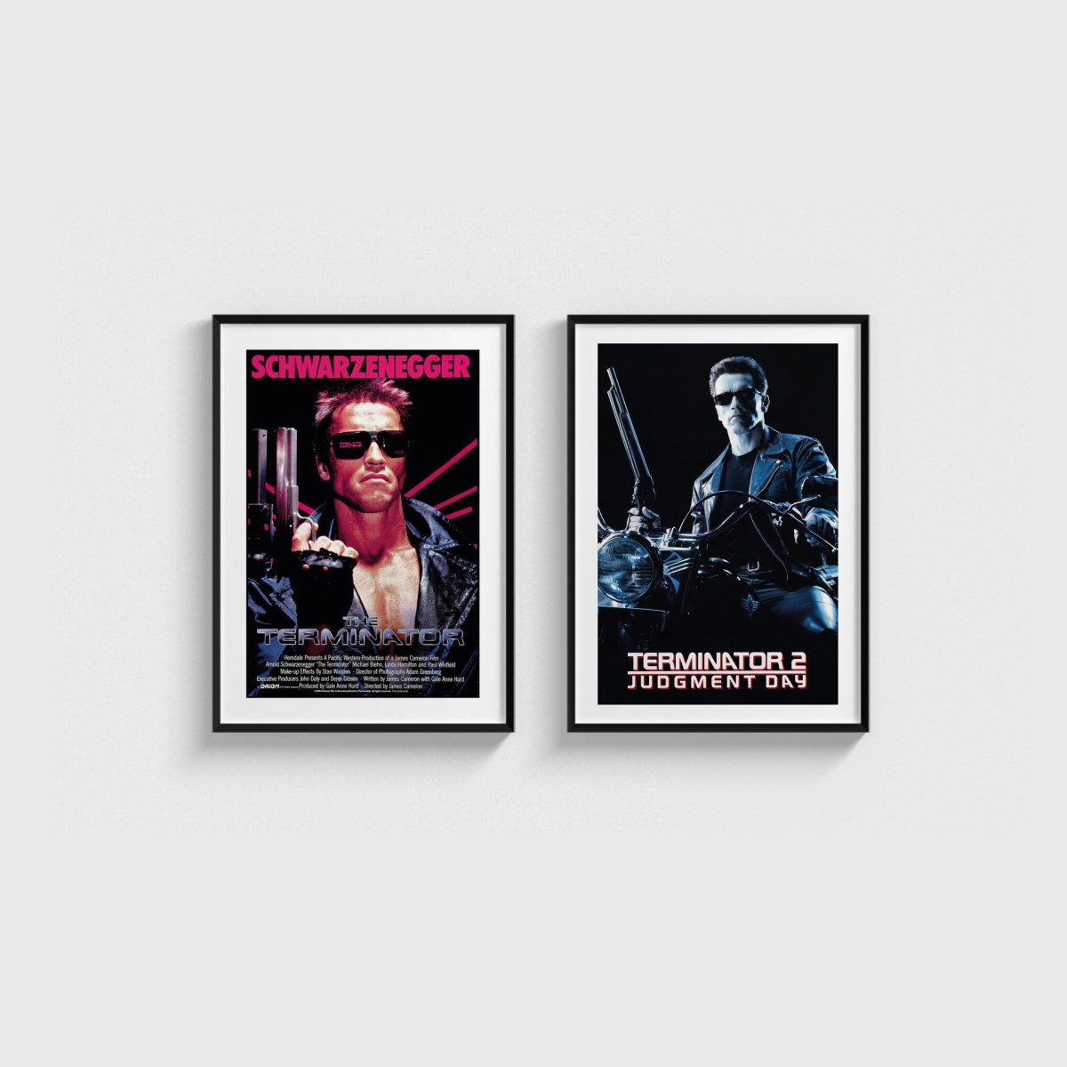The Terminator İkili Poster Seti, siyah çerçeveli tablo seti
