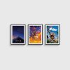 Pixar Üçlü Poster Seti, siyah çerçeveli tablo seti