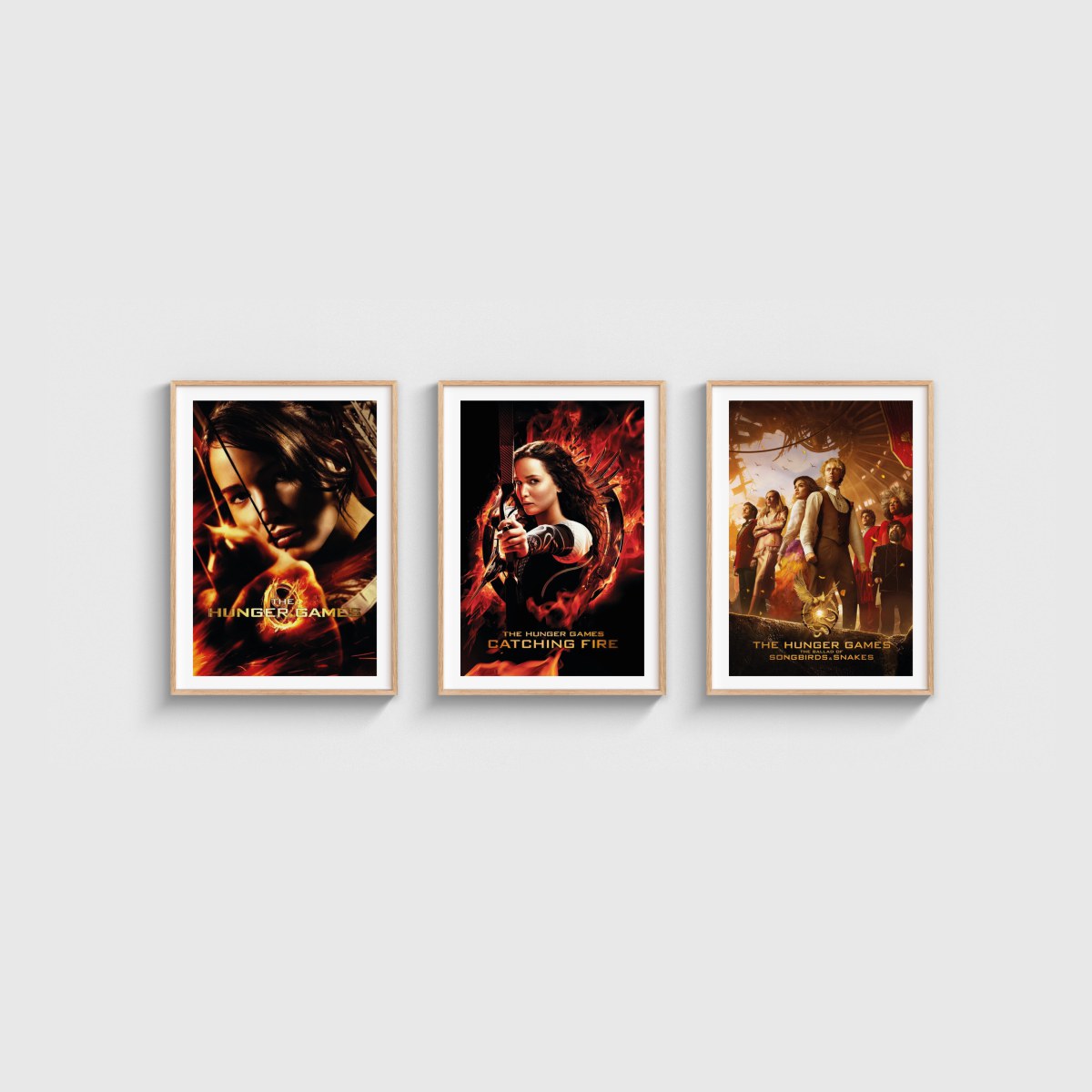 The Hunger Games Üçlü Poster Seti, ahşap çerçeveli tablo seti