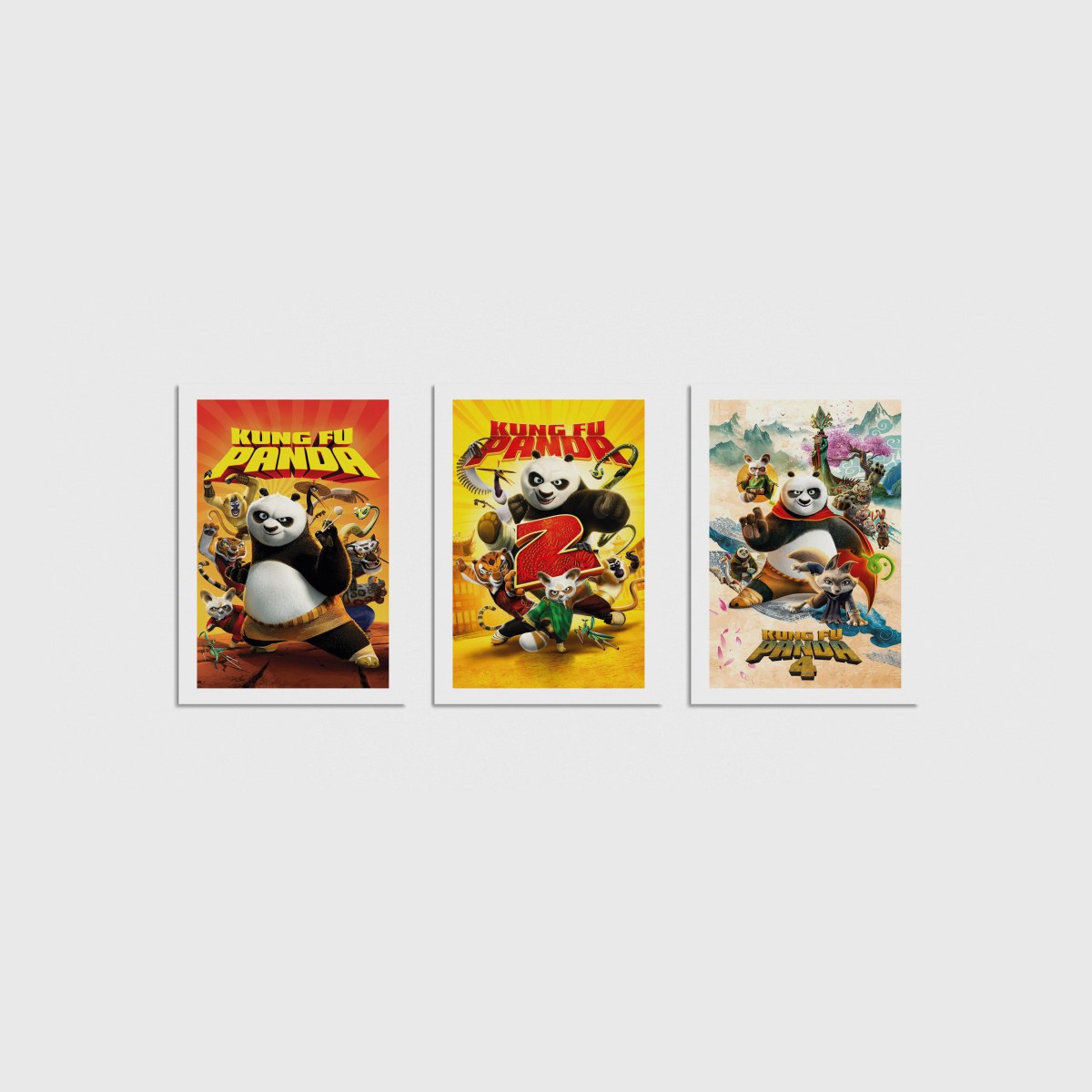 Kung Fu Panda Üçlü Poster Seti, çerçevesiz poster seti