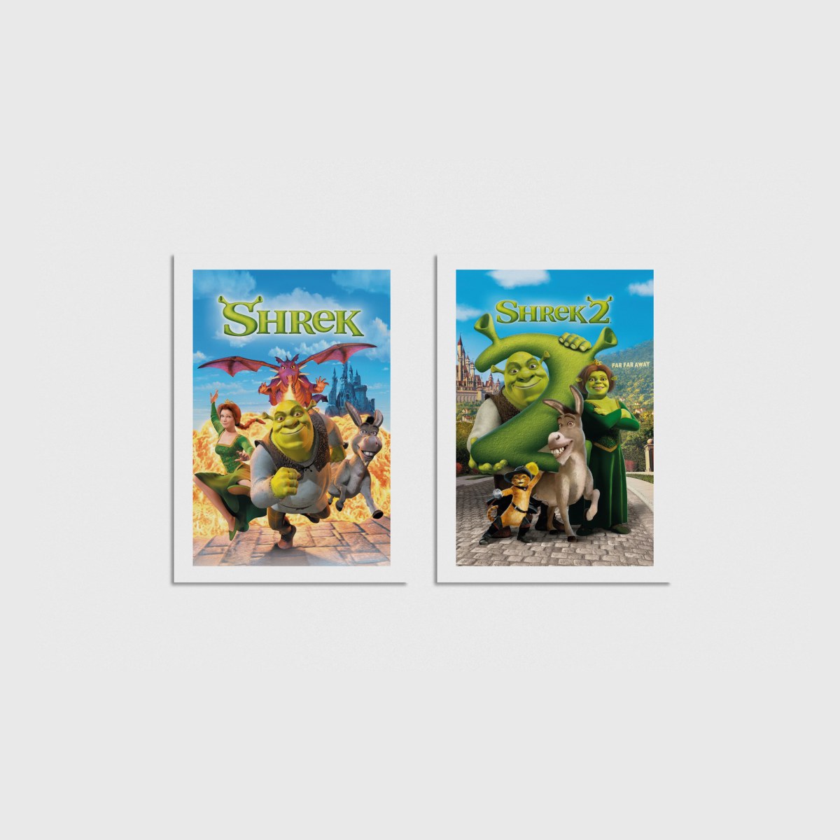 Shrek İkili Poster Seti, çerçevesiz poster seti