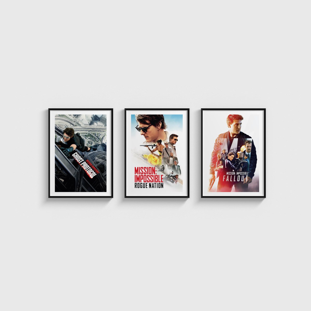 Mission: Impossible Üçlü Poster Seti, siyah çerçeveli tablo seti