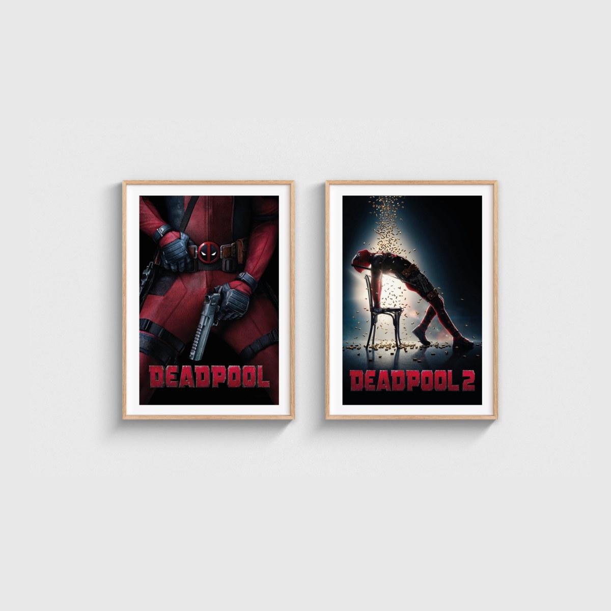 Deadpool İkili Poster Seti, ahşap çerçeveli tablo seti