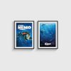 Finding Nemo ve Finding Dory İkili Poster Seti, siyah çerçeveli tablo seti