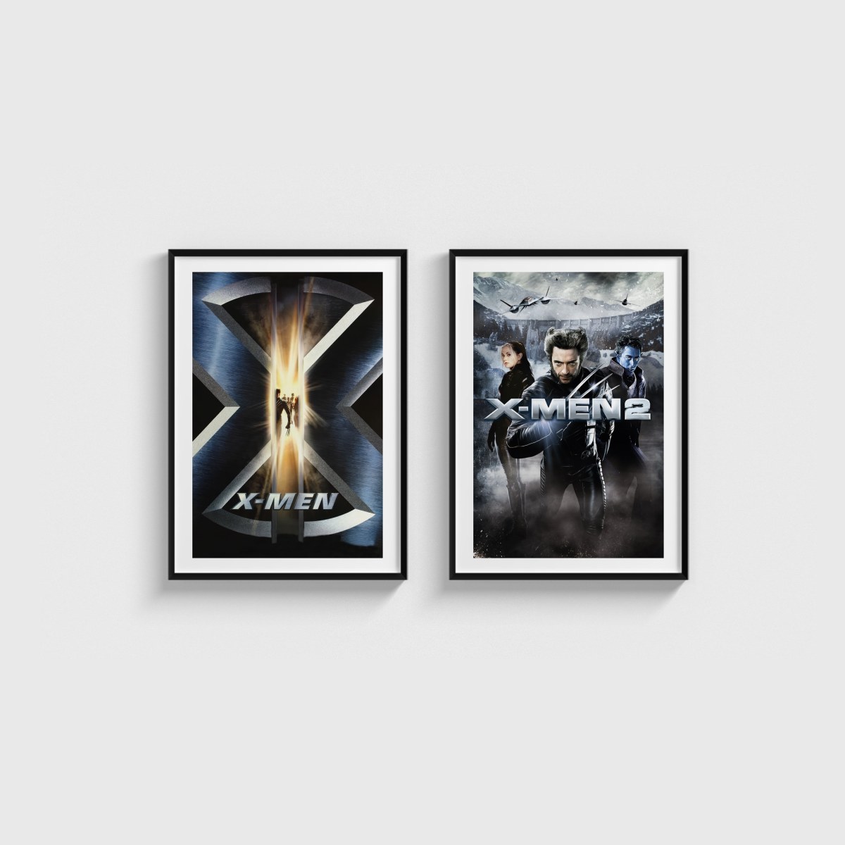 X-Men İkili Poster Seti, siyah çerçeveli tablo seti