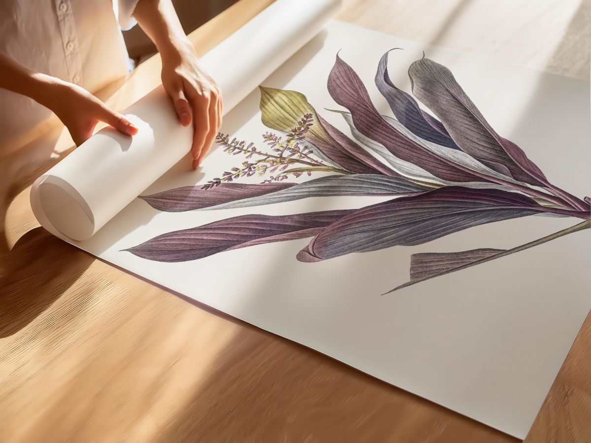 Cordyline Bitkisi Vintage Botanik Çizimi, rulo yapılmış çerçevesiz poster