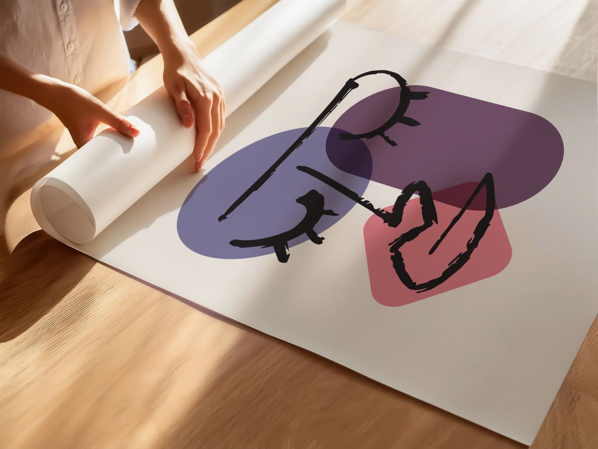Mor Formlar ve Uyuyan Yüz, rulo yapılmış çerçevesiz poster