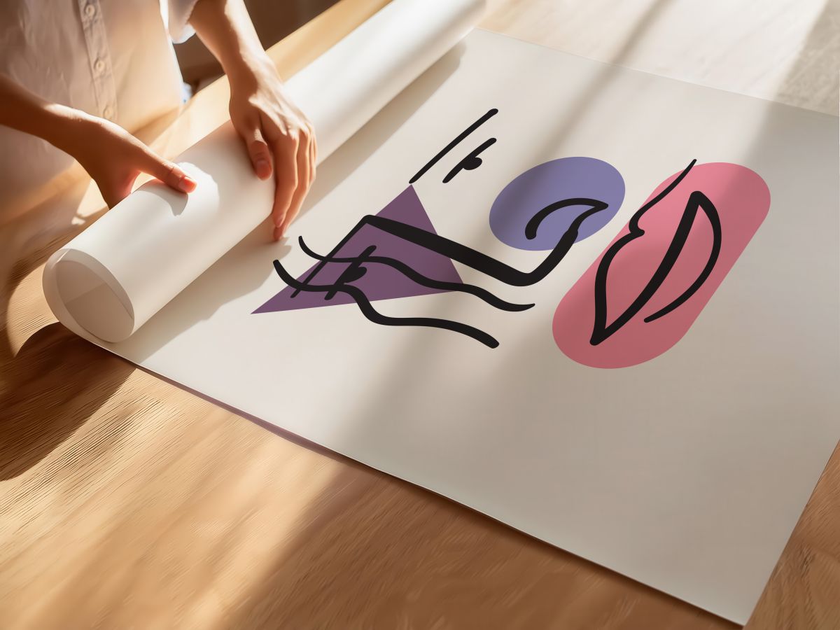 Mor Üçgen ve Pembe Dudak, rulo yapılmış çerçevesiz poster