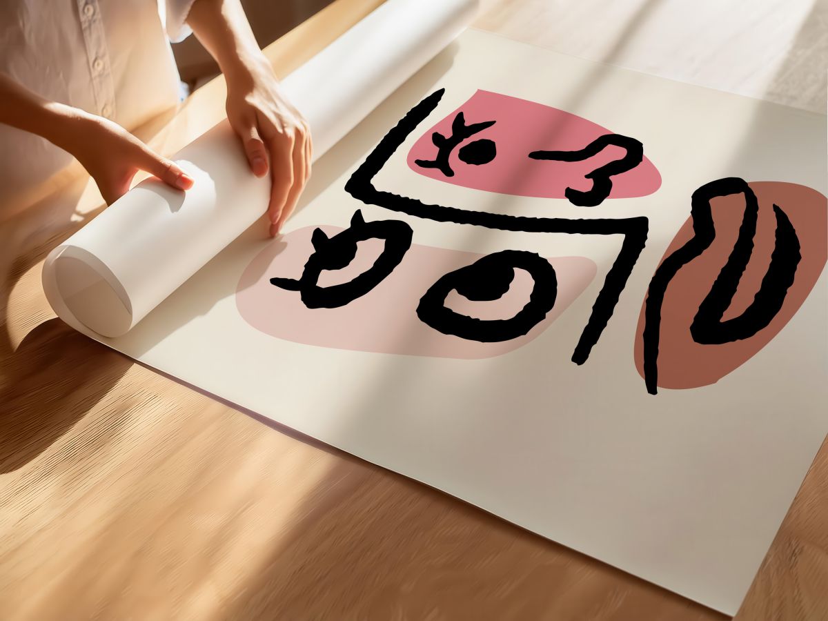 Kahve Dudaklı Kalın Çizgi Yüz, rulo yapılmış çerçevesiz poster