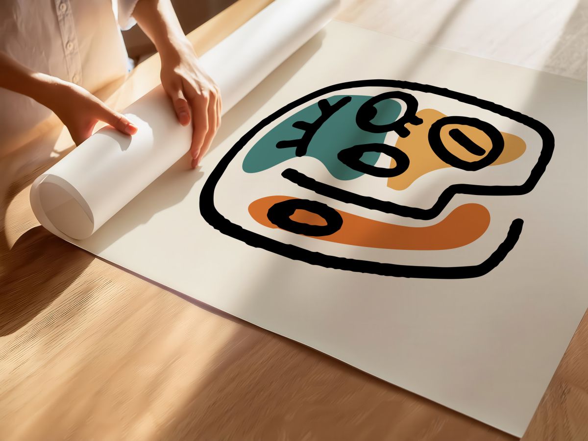 Turkuaz Gözlü Oval Yüz, rulo yapılmış çerçevesiz poster