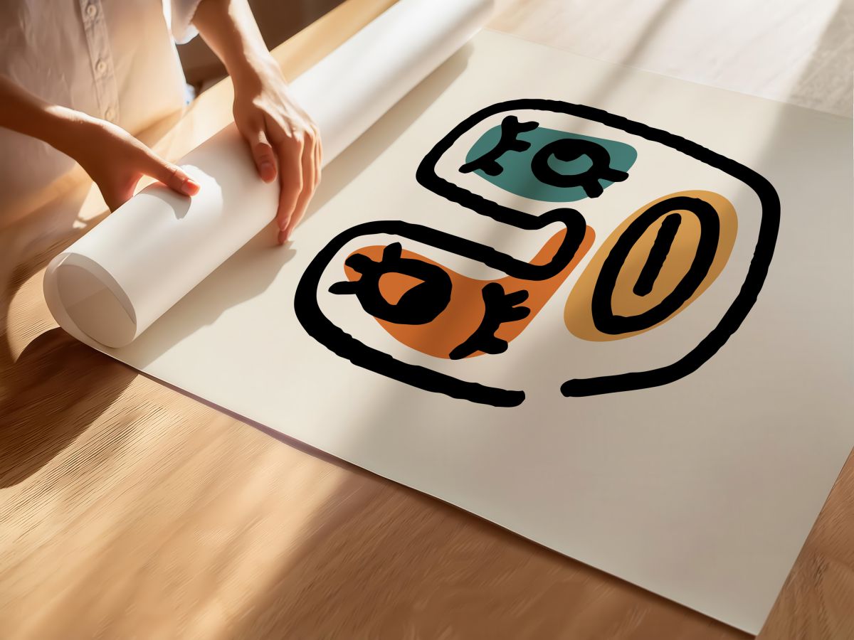 Turuncu Lekeli Oval Yüz, rulo yapılmış çerçevesiz poster